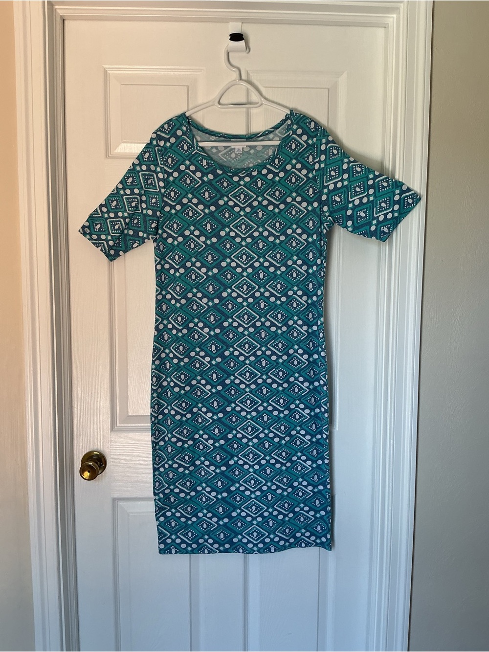 LuLaRoe Julia Teal Midi Dress